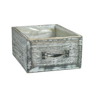 Sertar decorativ lemn gri pentru aranjamente florale