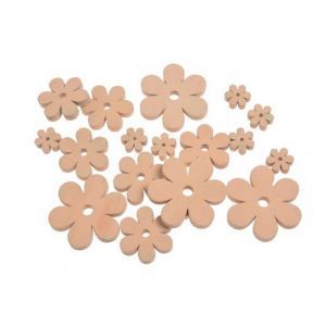 Set 18 floricele lemn color