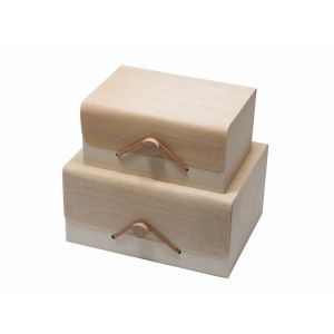 Set 2 cutii lemn 18x9 cm