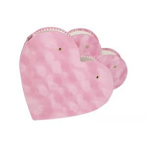 Cutii tip inima catifea color pentru flori set 2 buc