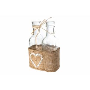 Set 2 vase sticla cu iuta