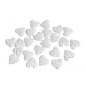 Inimioare alb+sclipici pentru aranjamente florale set 24 buc