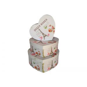 Cutii tip inima pentru flori set 3 buc