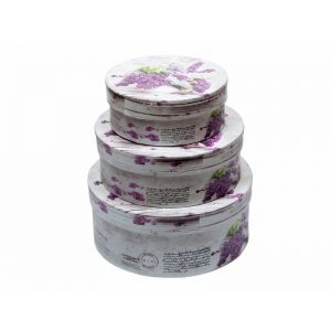 Cutii rotunde pentru flori set 3 buc