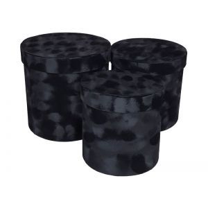 Set 3 cutii tip cilindru color catifea