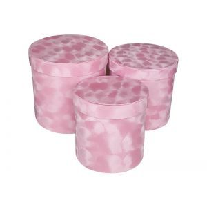 Set 3 cutii tip cilindru color catifea