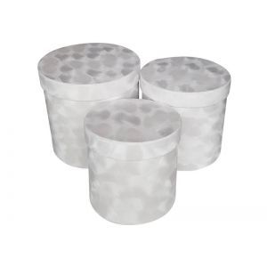 Set 3 cutii tip cilindru color catifea