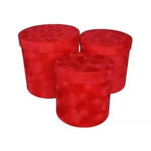 Set 3 cutii tip cilindru color catifea