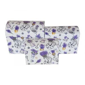 Cutii tip cufar pentru flori set 3 buc