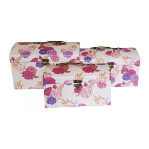 Cutii tip cufar pentru flori set 3 buc