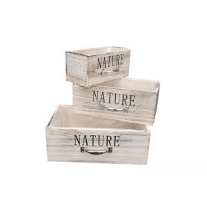 Ladita lemn tip sertar pentru aranjamente florale set 3 buc