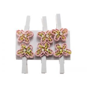 Clesti+fluturi roz pentru aranjamente florale set 6 buc