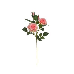 Trandafir artificial 2 flori+2 boboci pentru aranjamente florale