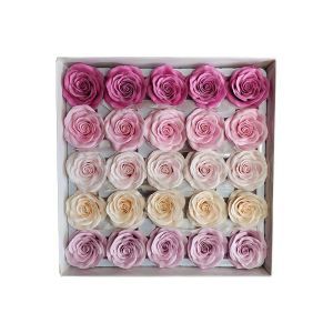 Trandafiri sapun 6 cm pentru aranjamente florale set 25 buc