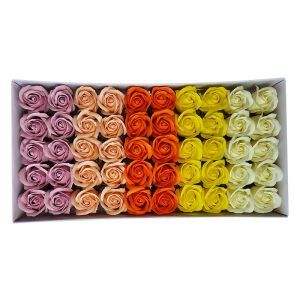 Trandafiri sapun mix color pentru aranjamente florale set 50 buc