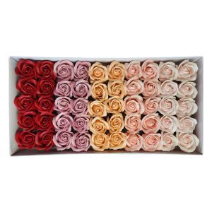 Trandafiri sapun mix color pentru aranjamente florale set 50 buc
