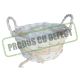 Cos rotund ratan cu dantela pentru aranjamente florale PRODUS CU DEFECT model 1