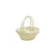 Cos oval rattan color+toarta pentru aranjamente florale set 2 buc crem inchis