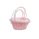 Cos oval rattan color+toarta pentru aranjamente florale set 2 buc roz