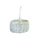 Cos oval rattan+toarta pentru aranjamente florale alb