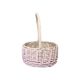 Cos oval rattan+toarta pentru aranjamente florale roz