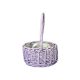 Cos oval rattan+toarta pentru aranjamente florale lila