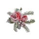 Crenguta brad artificial+con+zapada+bobite+trandafir pentru decoratiuni florale model 1