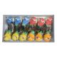 Pasari pene color pentru aranjamente florale set 12 buc model 1