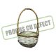 PRODUS CU DEFECT model 1 - Cos rotund alb/gri+toarta pentru aranjamente florale