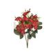 rosu - Buchet 7 flori artificiale+verdeata pentru aranjamente florale