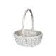 model 1 - Cos oval rattan alb pentru aranjamente florale