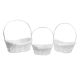 Cos Oval Rattan+toarta Pentru Aranjamente Florale Set 3 Buc