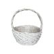 model 1 - Cos rotund rattan alb pentru aranjamente florale
