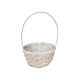 model 1 - Cos rotund rattan alb pentru flori