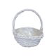 model 1 - Cos rotund rattan alb+toarta pentru aranjamente florale
