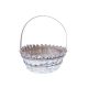 model 1 - Cos rotund rattan alb+toarta pentru aranjamente florale