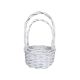 Cos Rotund Rattan Alb+toarta Pentru Aranjamente Florale Set 2 Buc