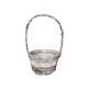 alb - Cos rotund rattan pentru flori