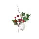Crenguta Bumbac+frunze+bobite Rosii Artificiala Pentru Aranjamente Florale