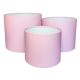 roz - Cutii cilindru color fara capac pentru aranjamente florale set 3 buc