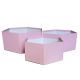 roz - Cutii hexagon color fara capac pentru aranjamente florale set 3 buc