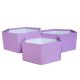 lila - Cutii hexagon color fara capac pentru aranjamente florale set 3 buc