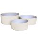 alb - Cutii rotunde color fara capac pentru aranjamente florale set 3 buc