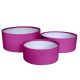 mov mediu - Cutii rotunde color fara capac pentru aranjamente florale set 3 buc