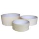 crem - Cutii rotunde color fara capac pentru aranjamente florale set 3 buc