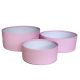 roz - Cutii rotunde color fara capac pentru aranjamente florale set 3 buc