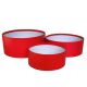 rosu - Cutii rotunde color fara capac pentru aranjamente florale set 3 buc