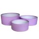 lila - Cutii rotunde color fara capac pentru aranjamente florale set 3 buc