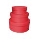 rosu - Cutii rotunde color pentru ranjamente florale set 3 buc