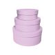 roz - Cutii rotunde color pentru ranjamente florale set 3 buc